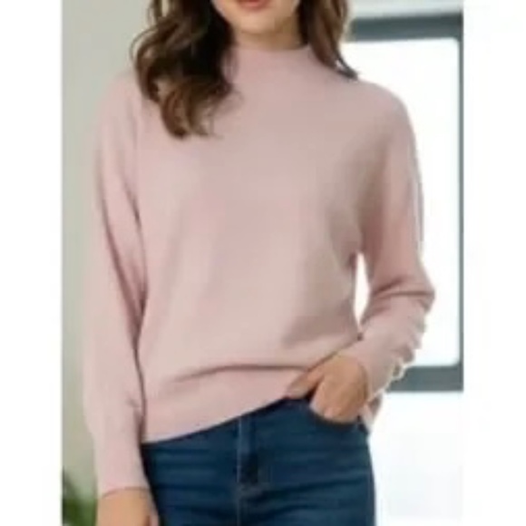 Everlane 100% Cashmere Mock Neck Feather Light Sweater - Picture 1 of 9